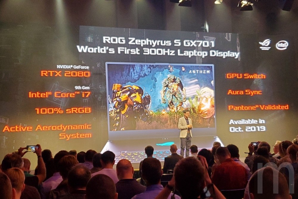 華碩也跟進採用300Hz畫面更新率螢幕，率先用於新款ROG Zephyrus S